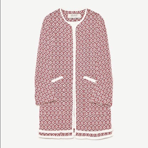 Zara Jackets & Blazers - Zara Frayed Printed Coat